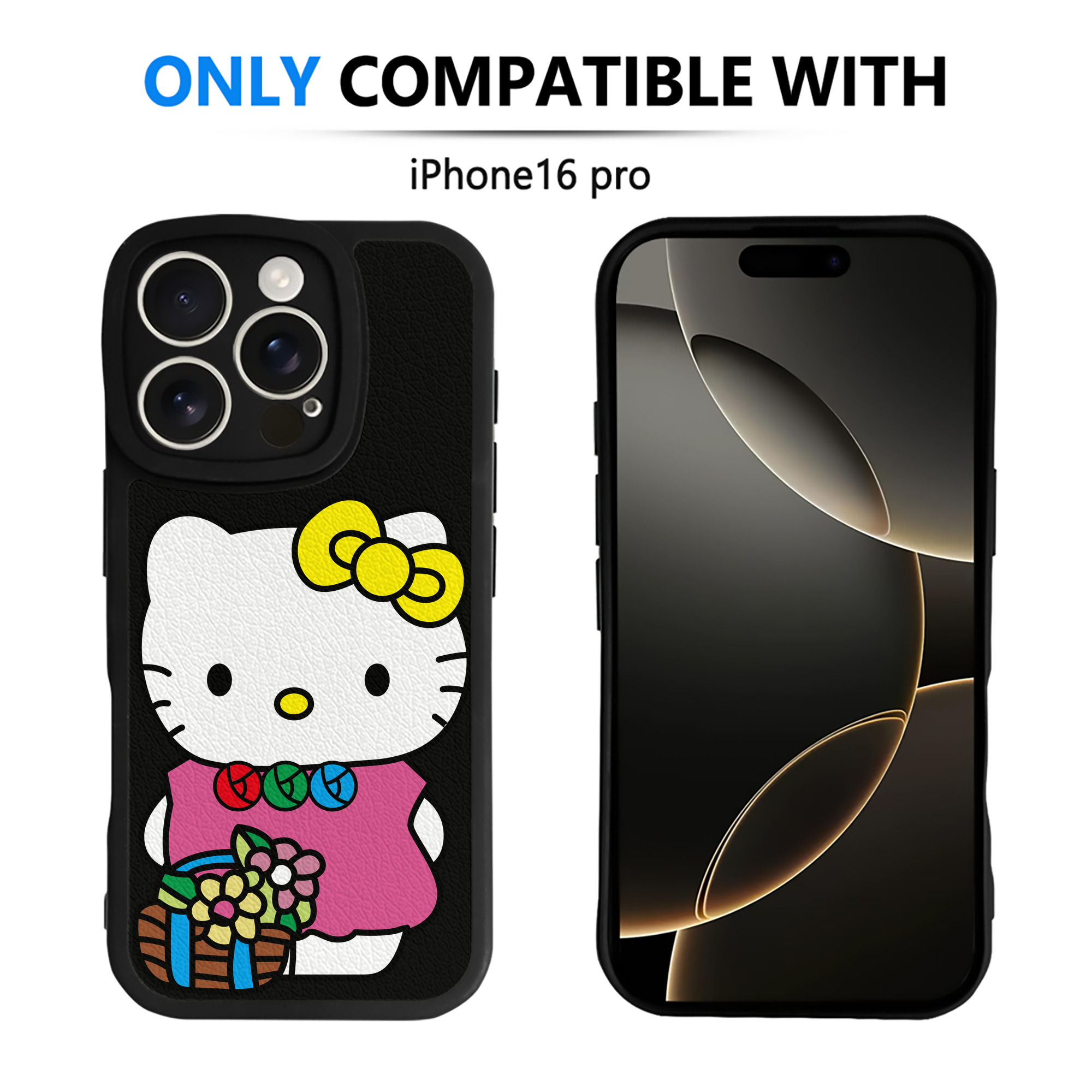 （画像用） Hello Kitty ハローキティ 【iPhone 16シリーズ対応】シリコンスマホケース（レザー調） 材質：シリコン